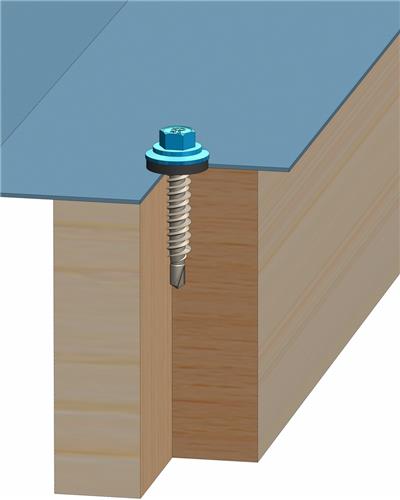 410 HiLo Zelfborende Schroef 6,3x38 - RVS SUS410 - Ring 16 mm - RAL9010 (Zuiver wit)