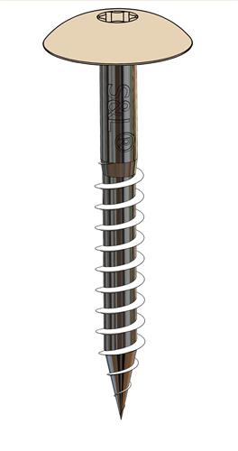 HPL gevelschroef 4,8x60mm RVS A2, RAL1015 (Licht ivoor) voor gebruik in bijv. Trespa