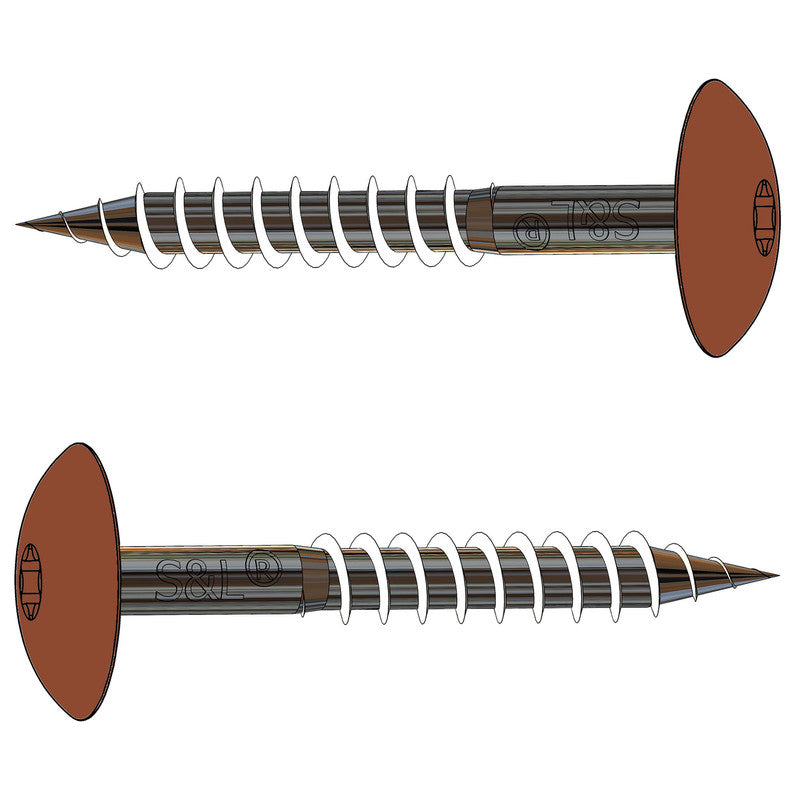 HPL gevelschroef 4,8x38mm RVS A2, RAL8004 (Baksteenrood) voor gebruik in bijv. Trespa