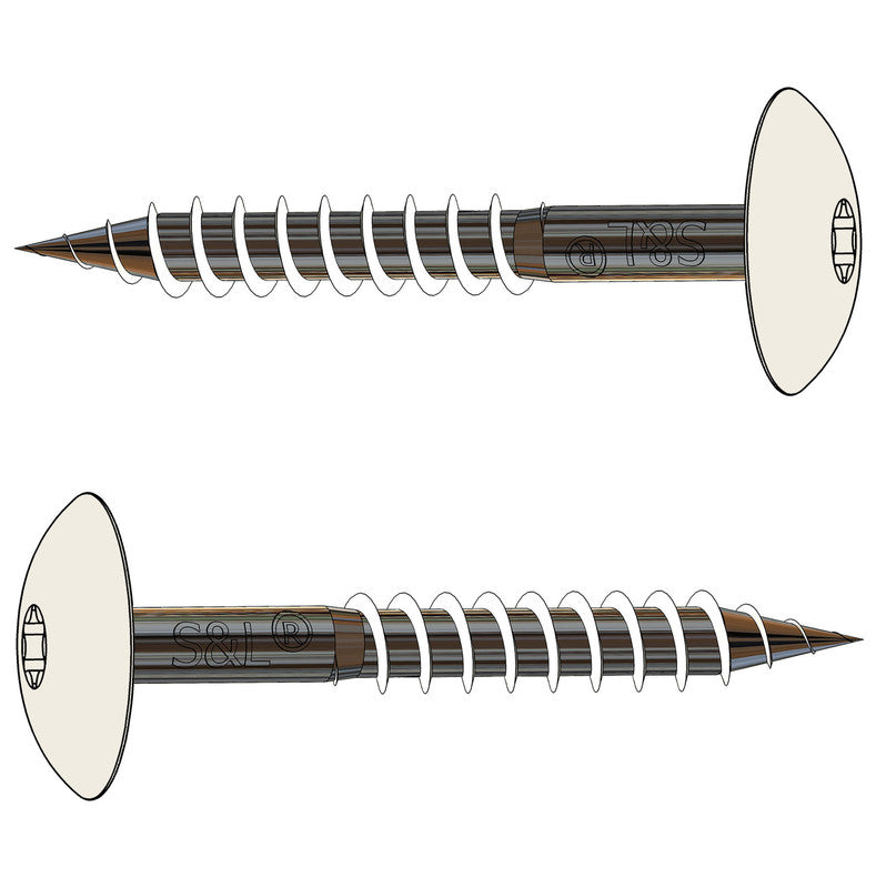 HPL gevelschroef 4,8x50mm RVS A2, RAL9010 (Zuiver wit) voor gebruik in bijv. Trespa
