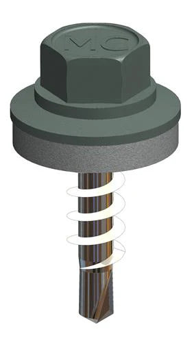 Farmerschroef 4,8x20 mm - staal verzinkt met alu ring, boorpunt 1 - 10B19 (Mushroom)