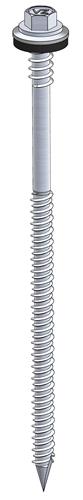 Sandwichpaneelschroef 6,3/6,1x120 mm - staal, Ruspert Silver met 16 mm afdichtingsring - voor betonmontage