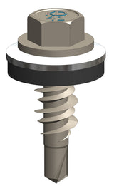 410 HiLo Zelfborende Schroef 6,3x25 - RVS SUS410 - Ring 16 mm - BLANK
