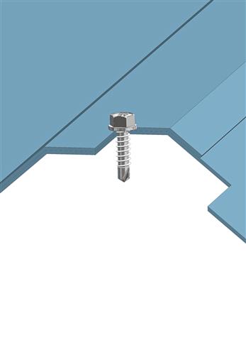 Zelfborende Schroef RVS 410 4,2x16 - RAL 9007 (Grijsaluminium) - Boorpunt #2 - Zeskantkop 5/16''