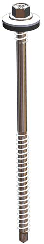 Sandwichpaneelschroef 7,0/6,5x75 mm - roestvaststaal A2 met 19 mm afdichtingsring - RAL8012 - boorpunt #2