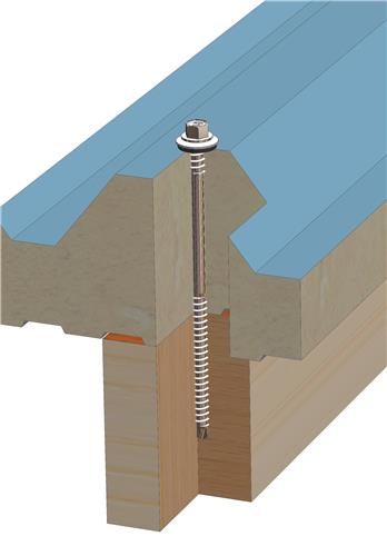 Sandwichpaneelschroef 7,0/6,5x100 mm - roestvaststaal A2 met 16 mm afdichtingsring - Gitzwart / RAL9005 - boorpunt #2
