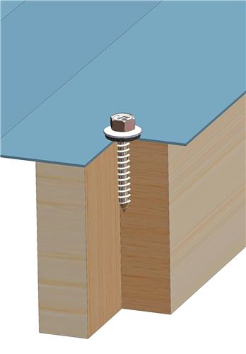 Façade schroef 6,5x200 mm - Type A, staal verzinkt met 16 mm afdichtingsring