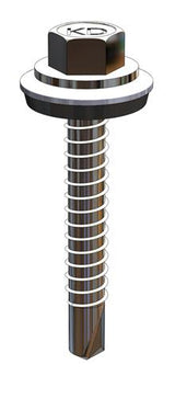 Boorschroef RVS A2 Bimetaal - 5,5 x 27 mm - Boorpunt Type 3 - Ring 19mm - RAL7016 Antracietgrijs