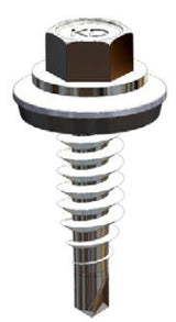 High Pull-out Bevestiger RVS A2 Bimetaal - 6,7 x 25 mm - Boorpunt Type 1 - Ring 16mm - RAL7021 Black Grey