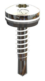 RVS Bi-metaal Boorschroef 4,8x20 mm met 10 mm Afdichtingsring - RAL9005 Gitzwart, Boorpunt #1