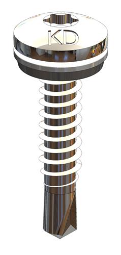 RVS Bi-metaal Boorschroef 5,5x27 mm met 12 mm Afdichtingsring - RAL7016 Antracietgrijs, Boorpunt #2