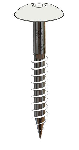 HPL gevelschroef 4,8x50mm RVS A2, RAL9003 (Signaalwit) voor gebruik in bijv. Trespa