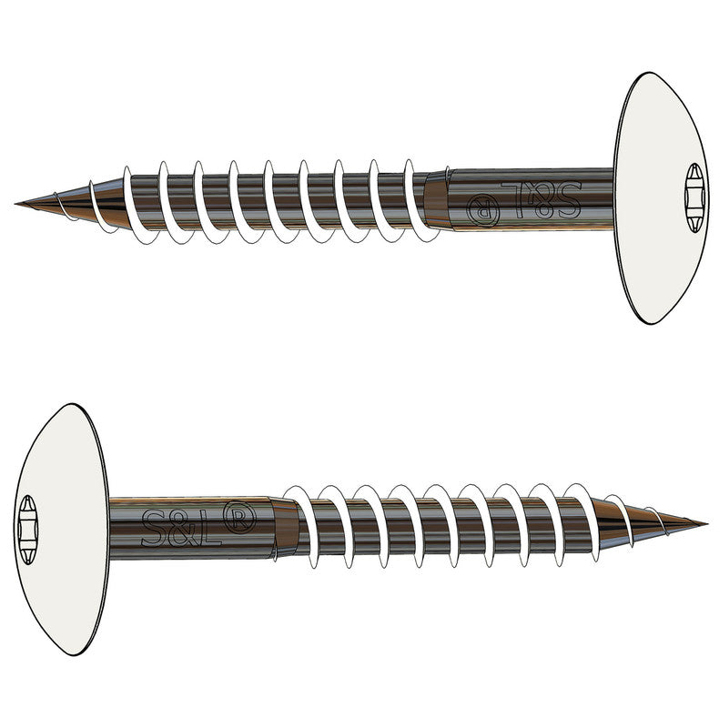 HPL gevelschroef 4,8x50mm RVS A2, RAL9016 (Verkeerswit) voor gebruik in bijv. Trespa