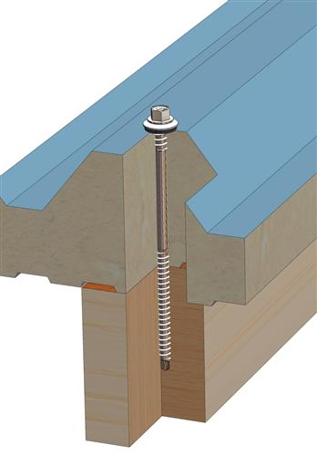Sandwichpaneelschroef 7,0/6,5x210 mm - staal, Ruspert Silver met 19 mm afdichtingsring