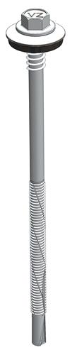 Sandwichpaneelschroef 6,3/5,5x85 mm - staal, Ruspert Silver met 16 mm afdichtingsring - boorpunt #5